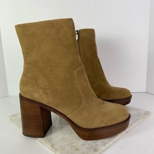 New Vince Camuto Kentsa Tan Suede Ankle Boots